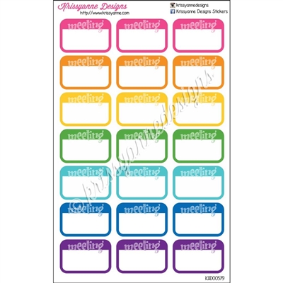 Round Corner Color Block Half Box - Bold Rainbow Meeting with White Overlay - Set of 21