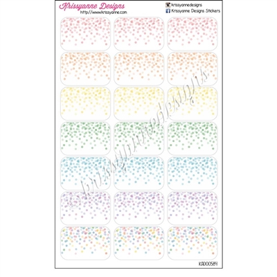 Round Corner Half Box - Rainbow Confetti - Set of 21