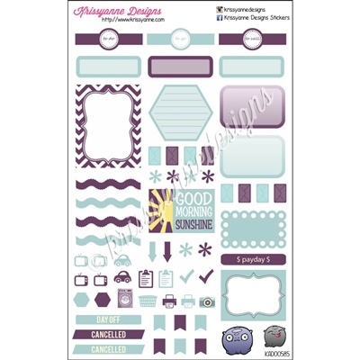 KAD Weekly Planner Set - Purple and Seafoam