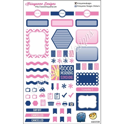 KAD Weekly Planner Set - Navy and Pink