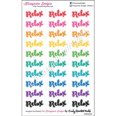 Planner Phrases - Relax - Bold Rainbow - Set of 30