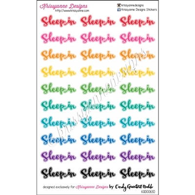 Planner Phrases - Sleep In - Bold Rainbow - Set of 30