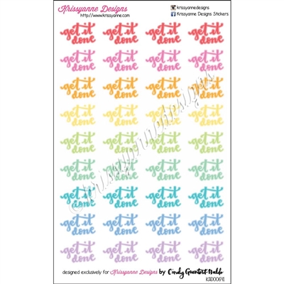 Planner Phrases - Get it Done - Pastel Rainbow - Set of 36