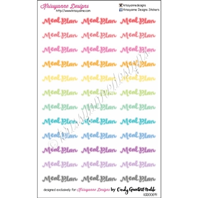 Planner Phrases - Meal Plan - Pastel Rainbow - Set of 36