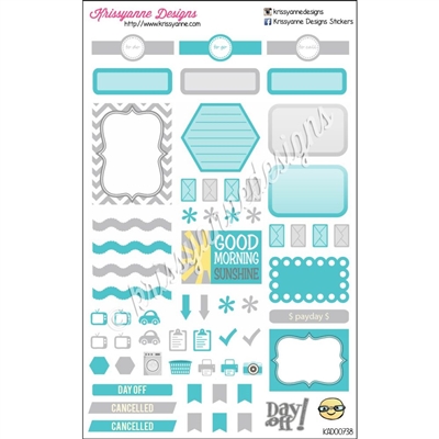 KAD Weekly Planner Set - Light Gray and Turquoise