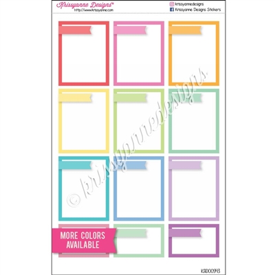 Full and Half Box Stickers - Horizontal Flags - Pastel Rainbow - Set of 12