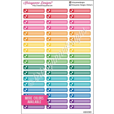 Small Color Block Icon Stickers - Barbell - Set of 54