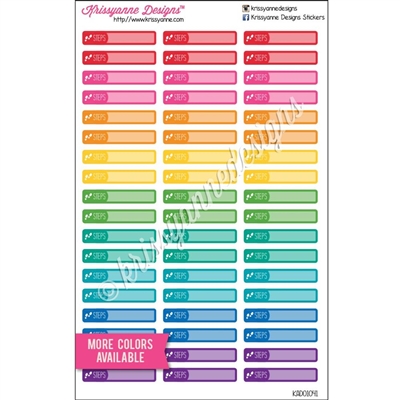 Small Color Block Icon Stickers - Steps - Set of 54