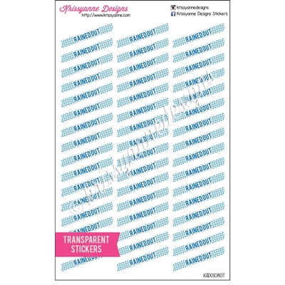 Transparent Diagonal Rained Out Stickers - Set of 48