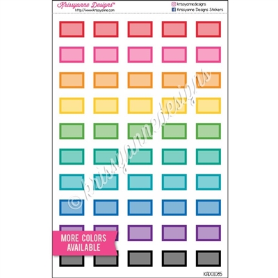 Small Square-Corner Rectangle Stickers - Bold Rainbow with Overlay - Set of 50