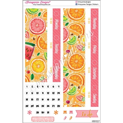 Date Cover Decoration Set for 2016/2017 EC Vertical and Hourly Planners - Summer Fruits