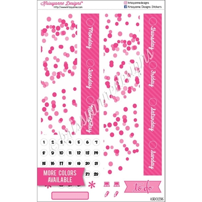 Date Cover Decoration Set for 2016/2017 EC Vertical and Hourly Planners - Bold Polka Dots