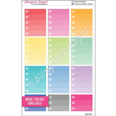 Full and Half Box Ombre Checklists - Set of 12
