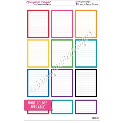 Full and Half Box Small Grid Outline - Set of 12