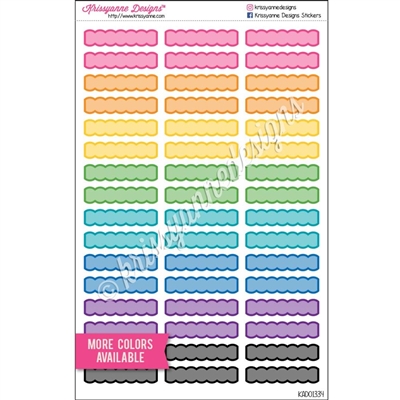 Small Scalloped Event Stickers - Rainbow with Overlay - Set of 48
