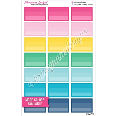 Square Corner Ombre Half Box Stickers - Set of 21