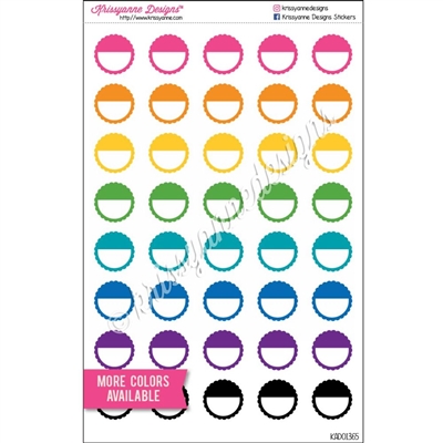 Scalloped Color Block Circles - Rainbow with Overlay - Set of 40