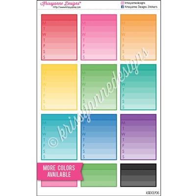 Full and Half Box Weekly Checklist with Header - Set of 12