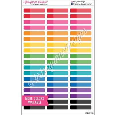 Small Color Block Event Stickers with Overlay - Set of 54