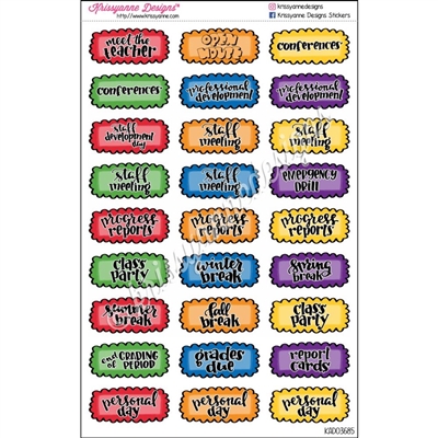 School Doodle Event Stickers - Teachers - Set of 27