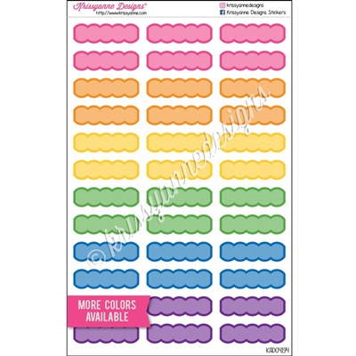 Scallop Event Stickers with Overlay - Set of 36