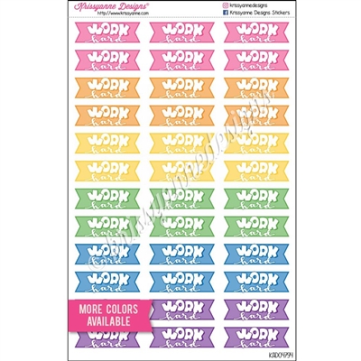 Work Hard Flags with Square Edge - Set of 36