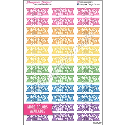 Morning Routine Flags with Square Edge - Set of 36