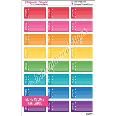 Half Box Important Checklists - Set of 24