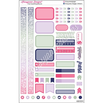 KAD Personal Weekly Planner Set - August Glitter