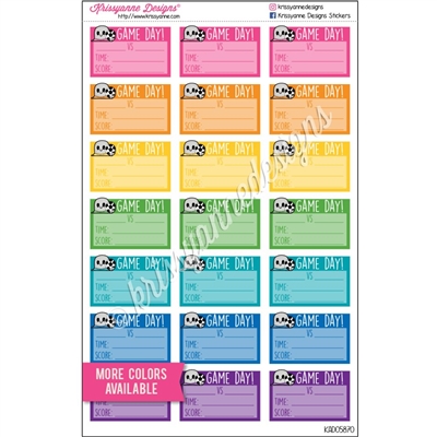 Soccer Game Day Stickers - Set of 21