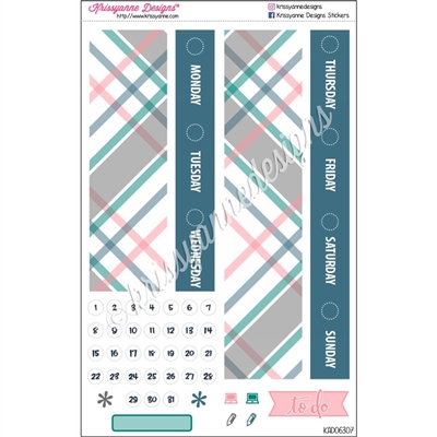 Date Cover Decoration Set - March Plaid