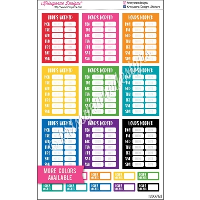 Home/Office Hours Worked Tracker - Set of 19