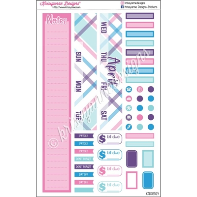 KAD Monthly Skeleton - SMC A5 Monthly - April Plaid