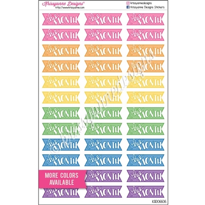 This Month Flags with Square Edge - Set of 36