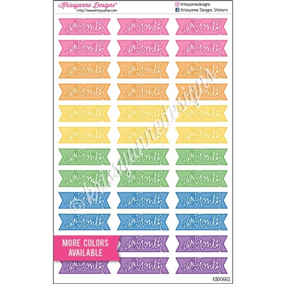 Next Month Flags with Square Edge - Set of 36