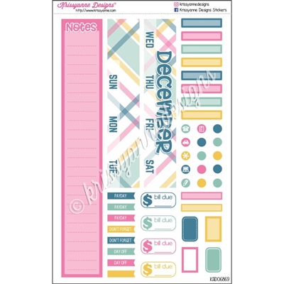 KAD Monthly Skeleton - SMC A5 Monthly - December Plaid