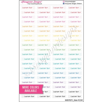 Customized Dotted Checklist Mini Event - Set of 80