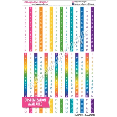 Customized Hourly Strips - Set of 42