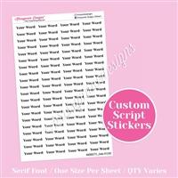 CUSTOM Serif Script Set - QTY Varies