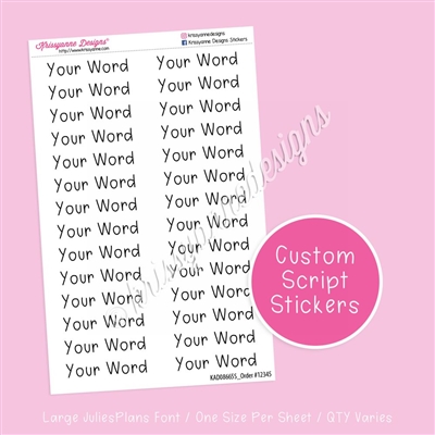 CUSTOM Large Julies Plans Script Set - QTY Varies
