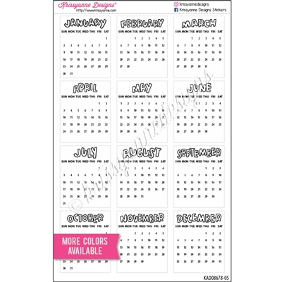 Small Monthly Calendars - 2022