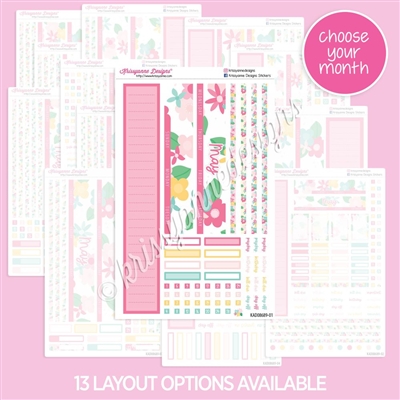 Monthly Skeleton - 2022 Floral | Choose Your Month + Layout