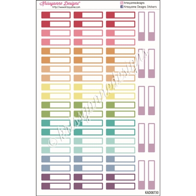 Monthly Small Color Block Event for A5 Planners | Makse Life Rainbow