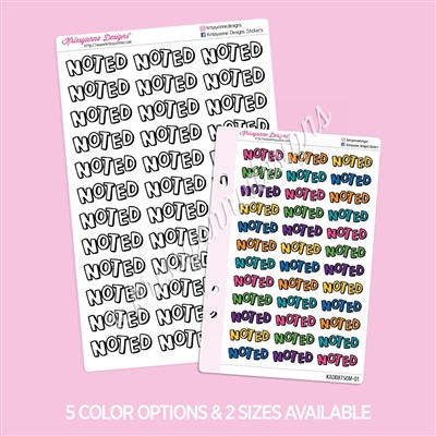 Puffy Noted Script | Set of 36
