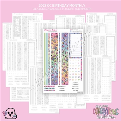 2023 CC Monthly Skeleton | Birthday (Choose Your Month + Layout)