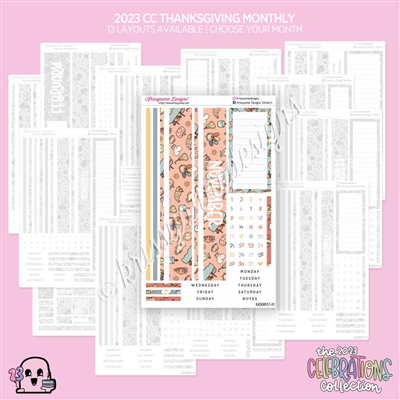 2023 CC Monthly Skeleton | Thanksgiving (Choose Your Month + Layout)