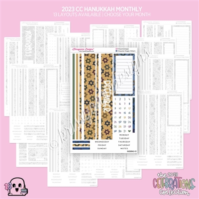 2023 CC Monthly Skeleton | Hanukkah (Choose Your Month + Layout)