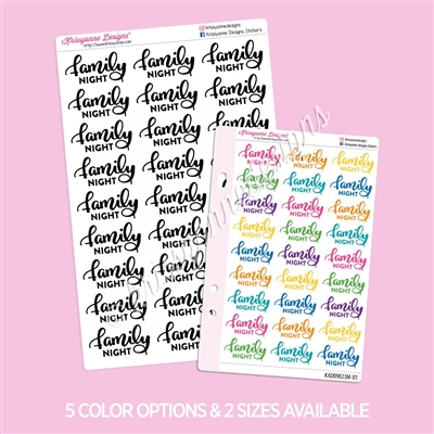 Hand Lettered Script | Family Night