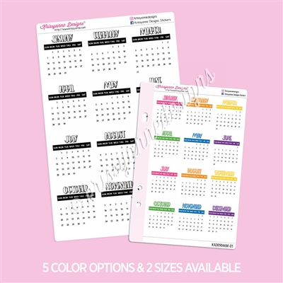 Small Monthly Calendars | 2024