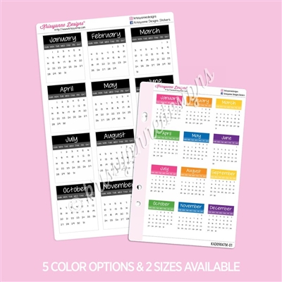 Small Monthly Calendars | 2024